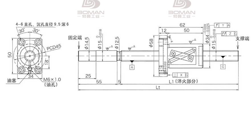 KURODA GG1520AS-BALR-1500A c5级精密研磨丝杆黑田